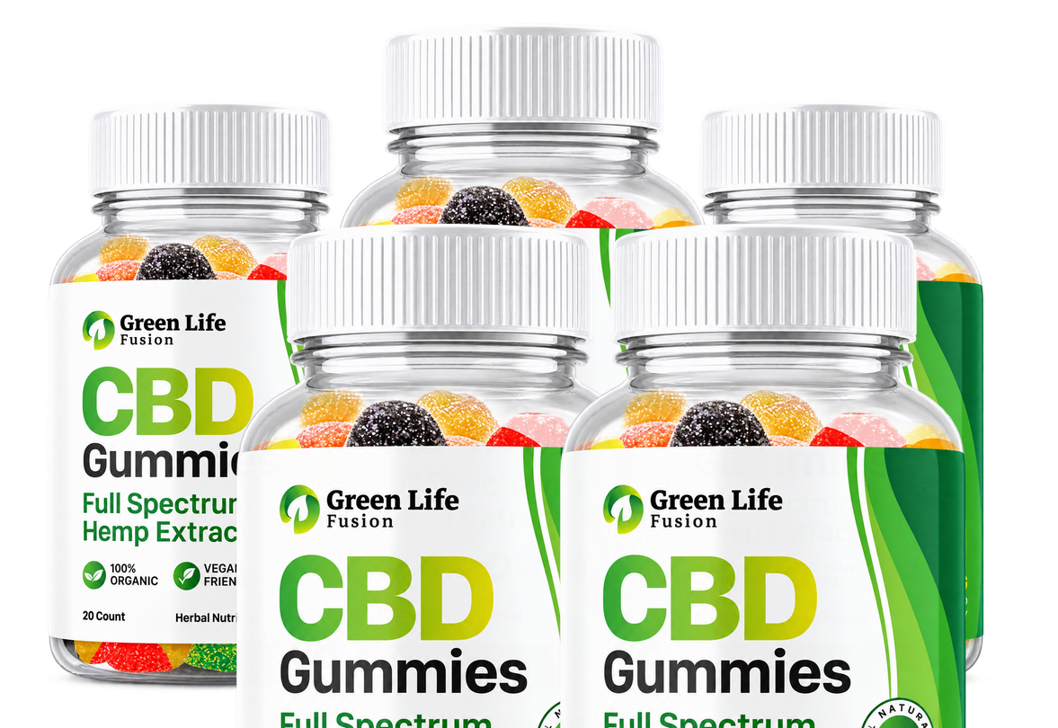 Five bottle Green Life Fusion CBD Gummies package